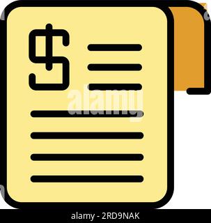 Sale contract icon outline vector. Price document. Legal paper color flat Stock Vector