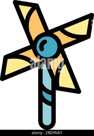 Motor fine spinner icon outline vector. Skills development. Speech memory color flat Stock Vector