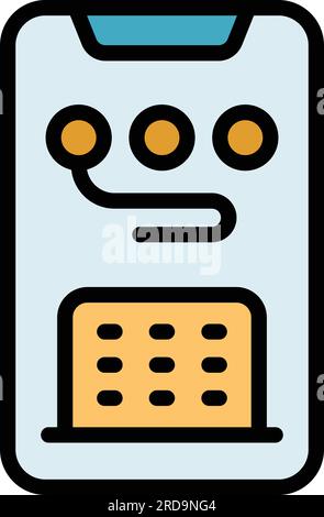 Online concentration icon outline vector. Digital work. Virtual guidance color flat Stock Vector