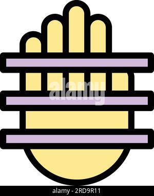 Palm print scanning icon outline vector. Hand scan. Biometric scanner color flat Stock Vector