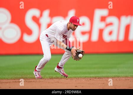 Philadelphia Phillies' Trea Turner plays during a baseball game, Thursday,  April 27, 2023, in Philadelphia. (AP Photo/Matt Slocum Stock Photo - Alamy