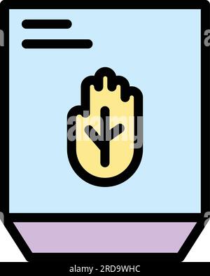 Palm identification icon outline vector. Biometric recognition. Scan verification color flat Stock Vector