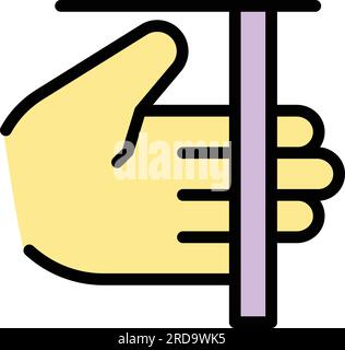 Palm scanner icon outline vector. Biometric recognition. Scan identification color flat Stock Vector