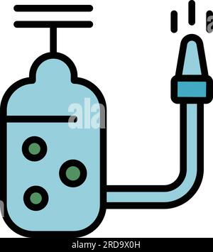 Spraying pesticide icon outline vector. Farmer spray. Plant chemical color flat Stock Vector