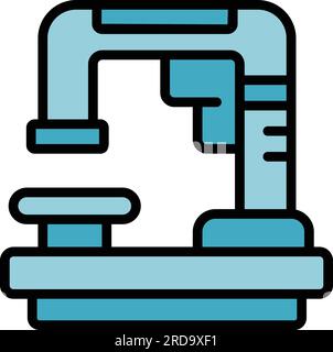 Lab microscope icon outline vector. Laboratory research. Chemistry test color flat Stock Vector