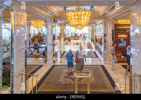 Las Vegas, USA - JULY 18, 2008: entrance of hotel and Casino Golden Nugget at Fremont street in Las Vegas. Stock Photo