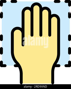 Smart palm identification icon outline vector. Biometric recognition. Hand scan color flat Stock Vector
