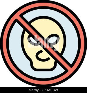 Fraud alarm icon outline vector. Stop secure. Cyber key color flat Stock Vector