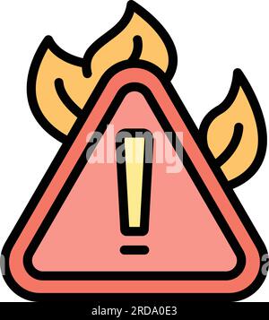 Cyber security icon outline vector. Stop secure. Hacker lock color flat Stock Vector