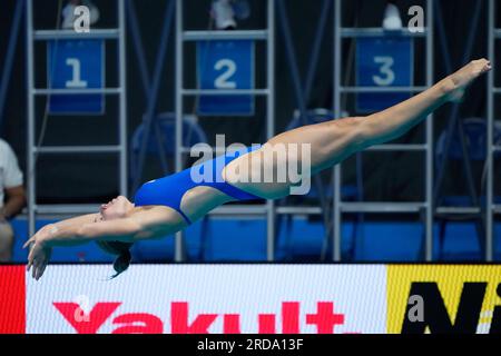Caroline Kupka of Norway competes during the women's 3m springboard