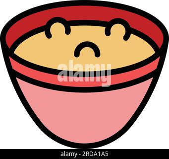 Sea cream soup icon outline vector. French food. Meat chowder color flat Stock Vector