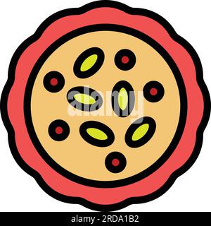 Asian cream soup icon outline vector. Chicken dish. Rice bowl color flat Stock Vector