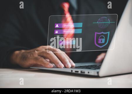 Enhance data security and privacy with cybersecurity and encryption Stock Photo