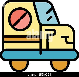 Chemical control car icon outline vector. Truck disinfection. Pest bus color flat Stock Vector