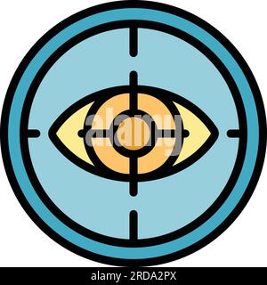 Cyber eye icon outline vector. Theft fraud. Secure key color flat Stock Vector