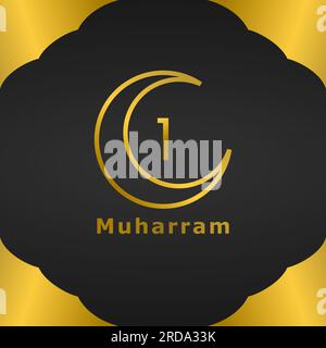 Islamic design festival background. Happy muharram or islamic new year greeting design art. Hijri Year celebration. Suitable for wallpaper, banner Stock Vector