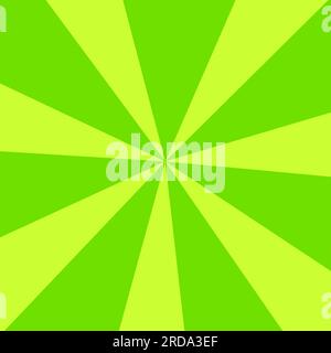 Simple ray spiral background illustration. Abstract stripe swirl design on green colors. Retro style concept Stock Vector