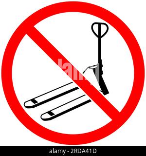 Prohibited Action Sign. Pallet Jack On White Background Stock Vector
