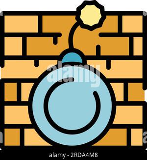 Firewall bomb icon outline vector. Cyber money. Hacker lock color flat Stock Vector