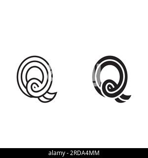 INITIALS LETTER Q LOGO VECTOR. creative elegant Monogram. Premium Business logo icon. White color on black background Stock Vector