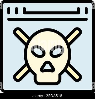 Hacker fraud icon outline vector. Stop secure. Money key color flat Stock Vector