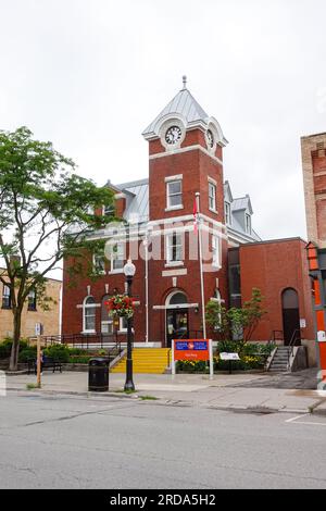 Old Canada post office in Port Perry, Ontario, Canada.  It was built in 1912 on the site of Sinclair hotel. Stock Photo