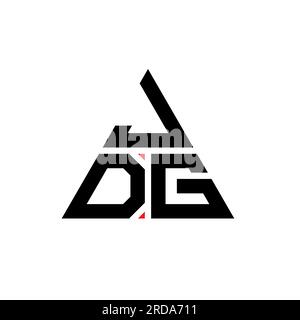 JDH triangle letter logo design with triangle shape. JDH triangle logo design monogram. JDH triangle vector logo template with red color. JDH triangul Stock Vector