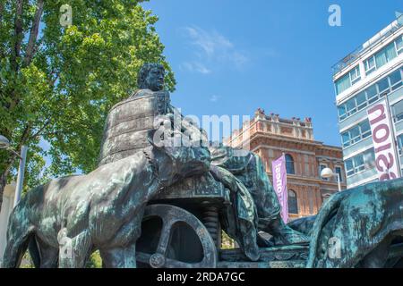 Vienna, Austria, 8 July 2023: Marc Anton Group, bronze group by Artur Strasser, depicting the Roman general and statesman Marc Antony with a team of l Stock Photo