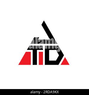 JTD triangle letter logo design with triangle shape. JTD triangle logo design monogram. JTD triangle vector logo template with red color. JTD triangul Stock Vector