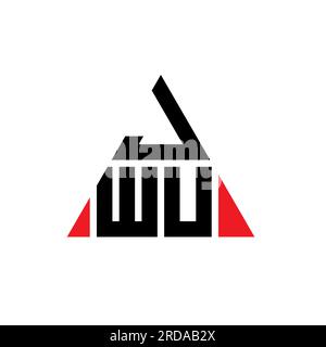 JWU triangle letter logo design with triangle shape. JWU triangle logo design monogram. JWU triangle vector logo template with red color. JWU triangul Stock Vector