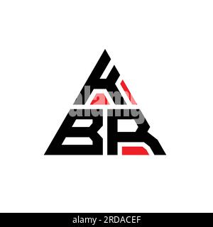 KBR triangle letter logo design with triangle shape. KBR triangle logo design monogram. KBR triangle vector logo template with red color. KBR triangul Stock Vector