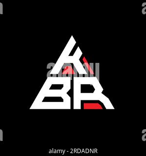 KBR triangle letter logo design with triangle shape. KBR triangle logo design monogram. KBR triangle vector logo template with red color. KBR triangul Stock Vector