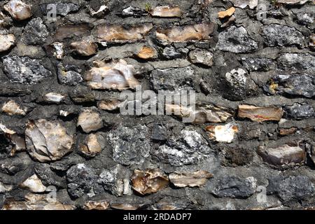Flint wall background, Chard, Somerset, UK, Europe Stock Photo