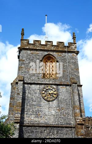 Church of St Mary the Virgin clock tower, Chard, Somerset, UK, Europe. Stock Photo