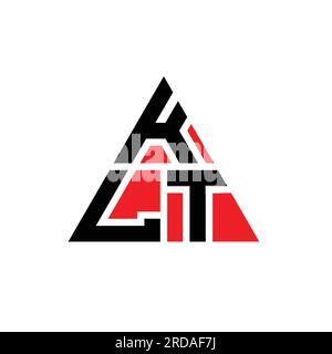 KLT triangle letter logo design with triangle shape. KLT triangle logo design monogram. KLT triangle vector logo template with red color. KLT triangul Stock Vector