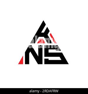 KNS triangle letter logo design with triangle shape. KNS triangle logo design monogram. KNS triangle vector logo template with red color. KNS triangul Stock Vector