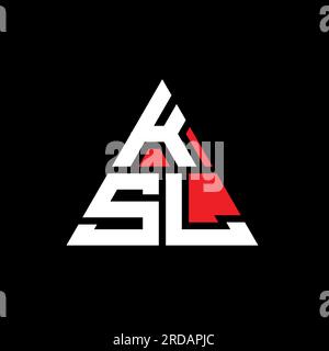 KSL triangle letter logo design with triangle shape. KSL triangle logo design monogram. KSL triangle vector logo template with red color. KSL triangul Stock Vector