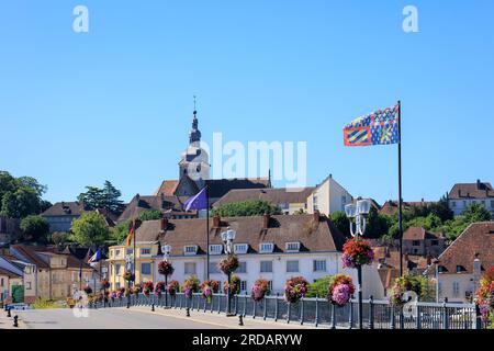 Pont de Pierre over the Saone River Gray Vesoul Haute-Saone Bourgogne-Franche-Comte France Stock Photo