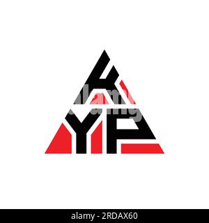KYP triangle letter logo design with triangle shape. KYP triangle logo design monogram. KYP triangle vector logo template with red color. KYP triangul Stock Vector