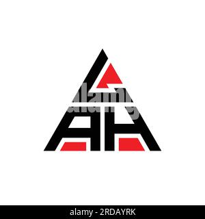 LAH triangle letter logo design with triangle shape. LAH triangle logo design monogram. LAH triangle vector logo template with red color. LAH triangul Stock Vector