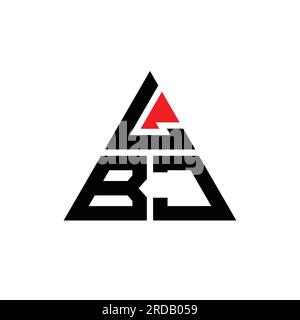 LBJ triangle letter logo design with triangle shape. LBJ triangle logo design monogram. LBJ triangle vector logo template with red color. LBJ triangul Stock Vector