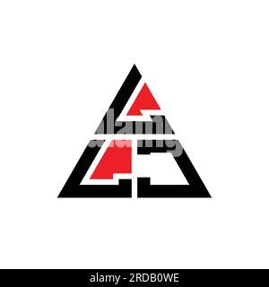 LLJ triangle letter logo design with triangle shape. LLJ triangle logo design monogram. LLJ triangle vector logo template with red color. LLJ triangul Stock Vector