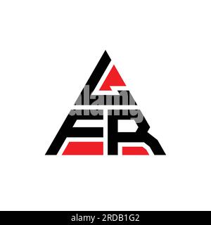 LFR triangle letter logo design with triangle shape. LFR triangle logo design monogram. LFR triangle vector logo template with red color. LFR triangul Stock Vector