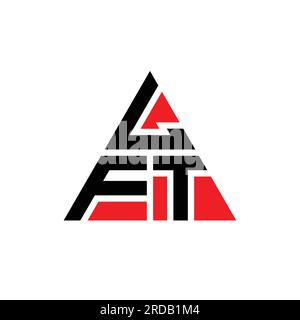 LFT triangle letter logo design with triangle shape. LFT triangle logo design monogram. LFT triangle vector logo template with red color. LFT triangul Stock Vector