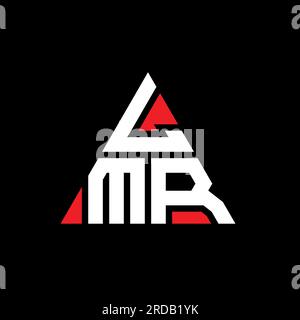 LMR triangle letter logo design with triangle shape. LMR triangle logo design monogram. LMR triangle vector logo template with red color. LMR triangul Stock Vector