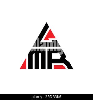 LMR triangle letter logo design with triangle shape. LMR triangle logo design monogram. LMR triangle vector logo template with red color. LMR triangul Stock Vector