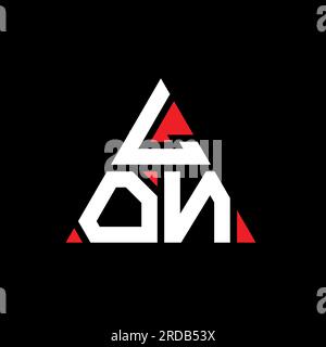 LON triangle letter logo design with triangle shape. LON triangle logo design monogram. LON triangle vector logo template with red color. LON triangul Stock Vector