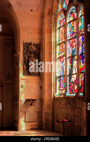 Stained glass window inside Église Notre-Dame de Bar-le-Duc Bar-le-Duc Meuse Grande Est France Stock Photo