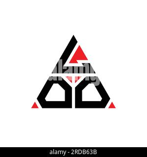 LOO triangle letter logo design with triangle shape. LOO triangle logo design monogram. LOO triangle vector logo template with red color. LOO triangul Stock Vector