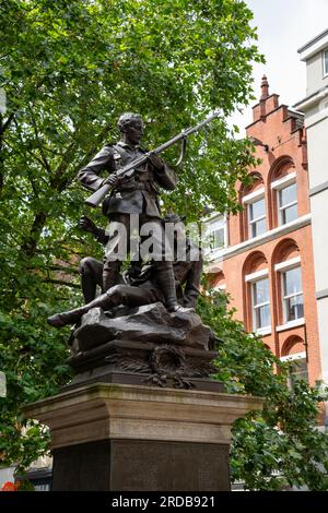 Memorial to the Boer/South African War. Bronze sculpture situated in St Anns Square in the city of Manchester, England. Stock Photo